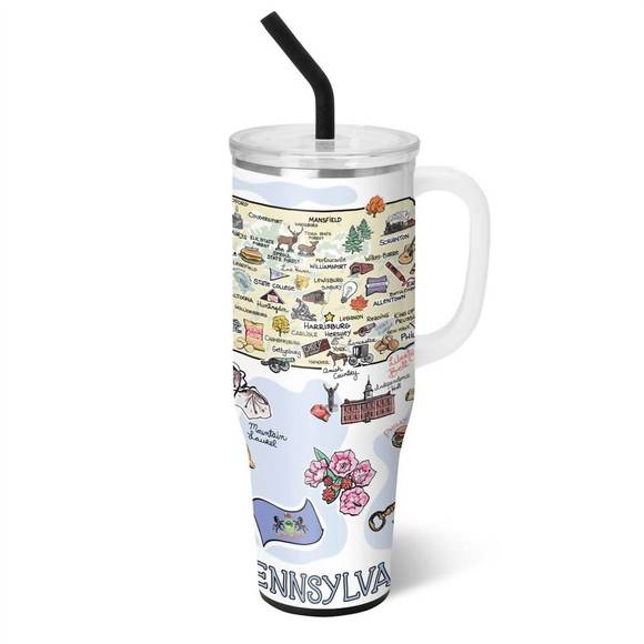 NEW SWIG LIFE pennsylvania swig 40oz mega mug in white - Picture 1 of 2